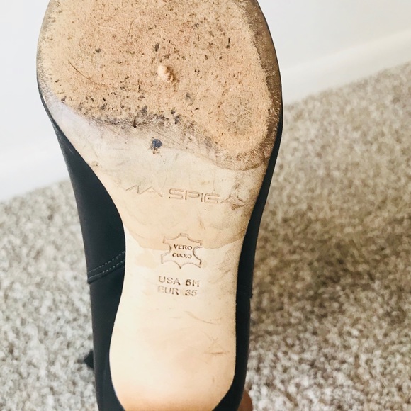 Via Spiga Black Leather Boots Size 5M - Picture 7 of 8